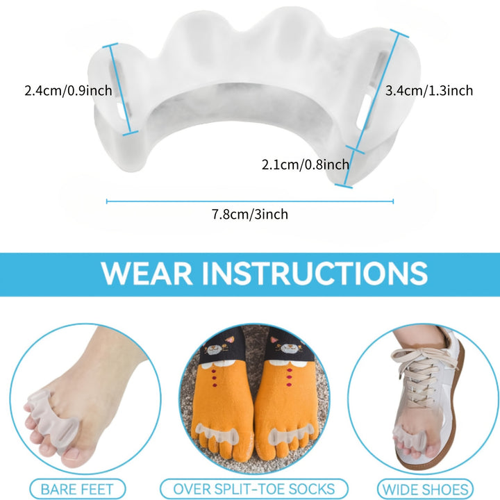 1 Pair Toe Separators & Bunion Corrector - Pain Relief & Toe Alignment